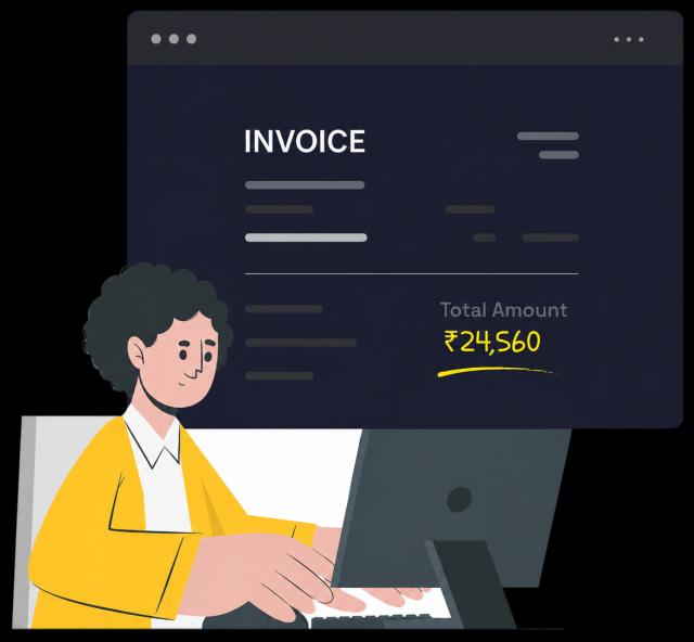 Professional invoice creation illustration